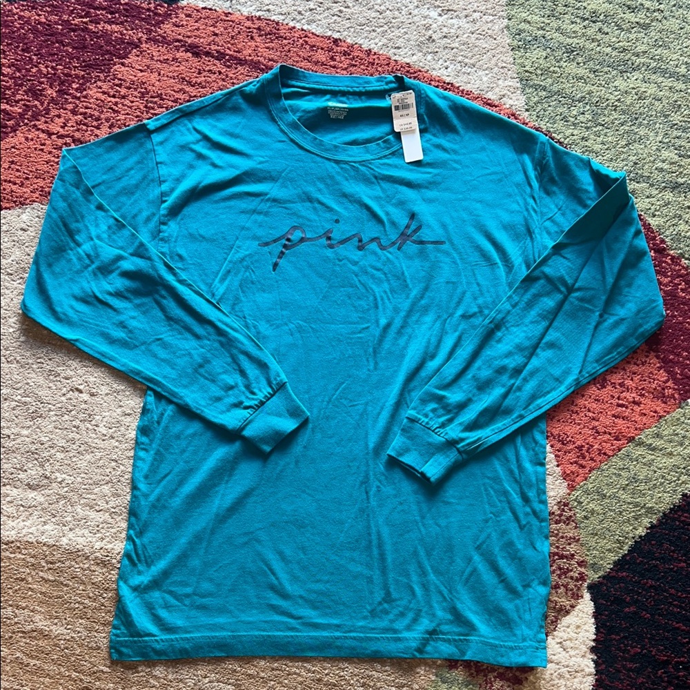 PINK Victoria's Secret Blue Long Sleeve Tee